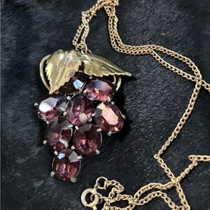 Antique Inspired Gold and Purple Cluster pendant